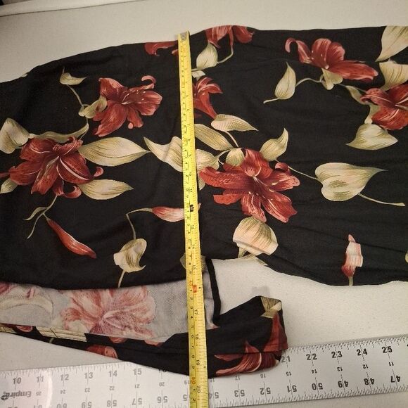 Tommy Bahama Size 12 Black Floral Silk Sleeveless Flowy Tropical Maxi Dress - Picture 9 of 9